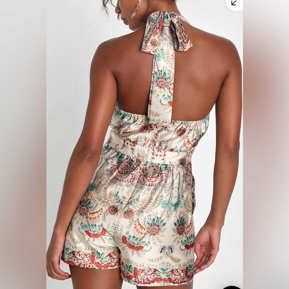 Lulu's Multicolor Backless Halter Romper - image 2